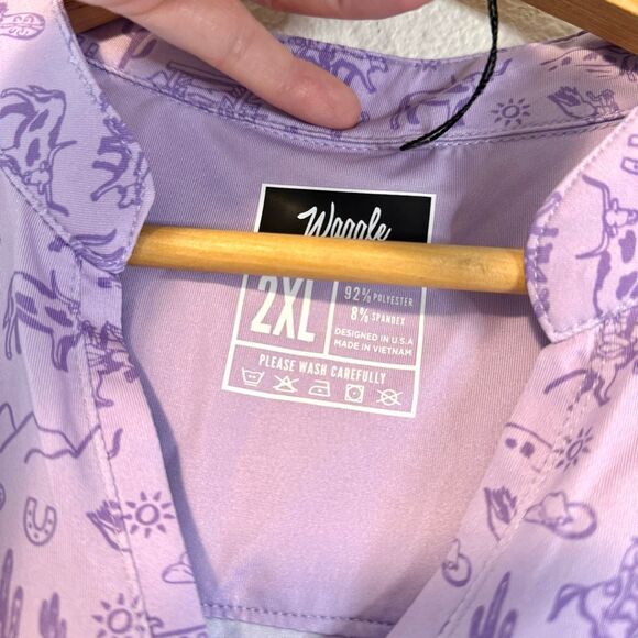 Waggle Wild West Golf V-Neck Sleeveless Polo Size 2XL NWT - Picture 6 of 11